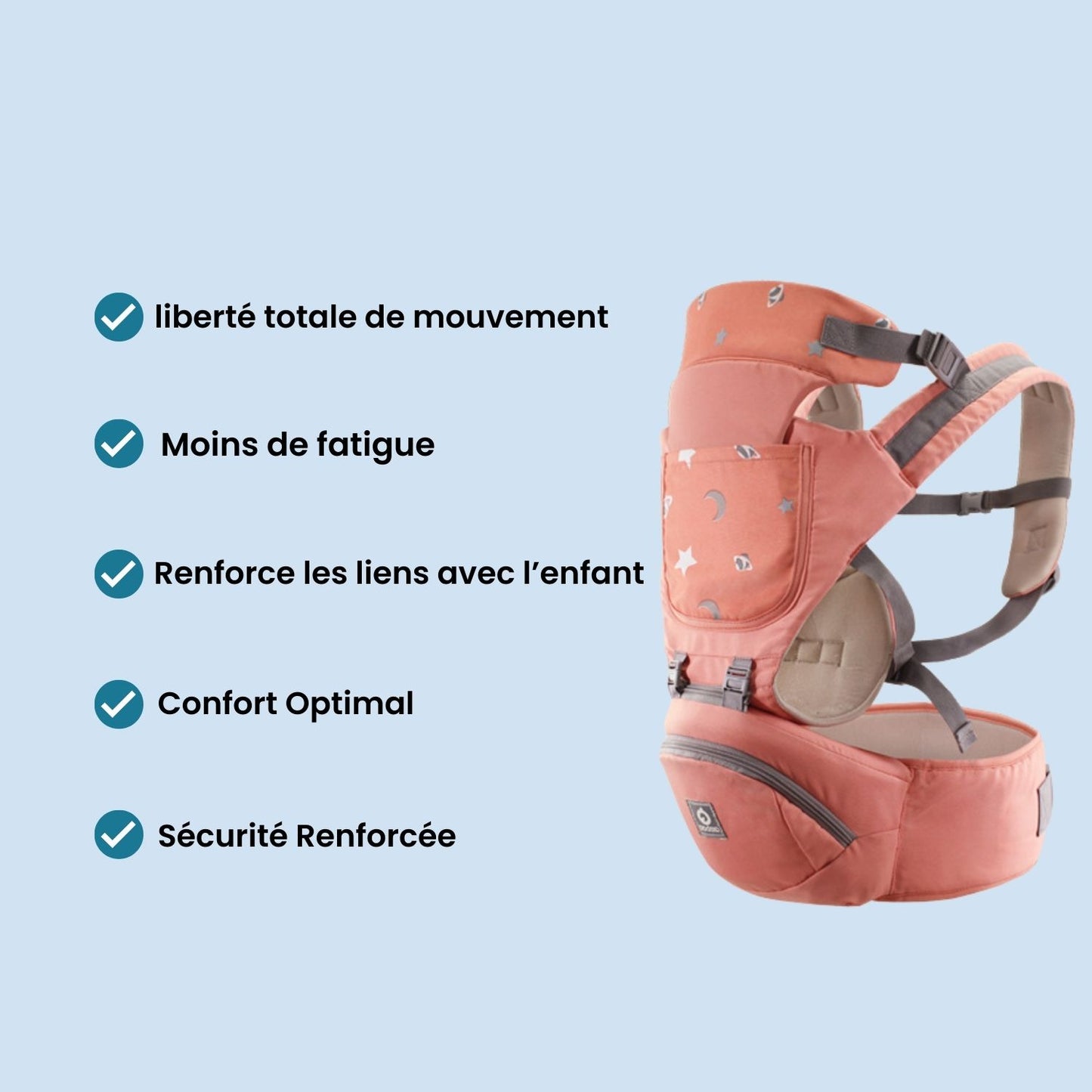Plumii® – Porte-Bébé Ergonomique 8 en 1